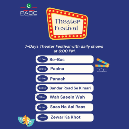 The festival was organized under the leadership of PACC’s President, Makhdoom Ali Riaz, who initiated this program to provide emerging artists with a platform to grow and demonstrate their creative abilities.